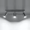 Image de Plafonnier Spot Orientable Inox pour 3 Ampoules GU10