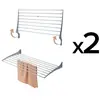 Image de 2x Séchoir à linge mural, Séchoir à linge pour murs, verrouillable Corde à linge pour l'intérieur et l'extérieur en aluminium et acier, Foxydry Fold 100 cm