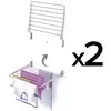 Image de 2x Séchoir à linge mural, Séchoir à linge pour murs, verrouillable Corde à linge pour l'intérieur et l'extérieur en aluminium et acier, Foxydry Fold 60 cm