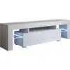 Image de Muebles Bonitos - Meuble Tv 2 Tiroirs Meuble Tv De Salon Avec Led 160x45x35cm Modèle Unai Blanc Finition Brillante