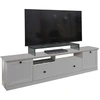 Image de Brax Meuble TV 2 portes, 1 tablette de rangement et 1 porte battante, blanc.