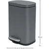 Image de Spirella poubelle cosmétique 5 litres en inox avec abaissement automatique et seau intérieur "Akira" Poubelle de salle de bain Softclose poubelle grise mate