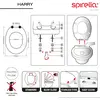 Image de Siège de WC Spirella Harry avec abattant à fermeture automatique et amovible par simple pression sur un bouton pour le nettoyage, couleur gris clair   système Easy Fix Clip