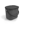 Image de Qfplus - Rotho Albula Bio-déchets 6l Avec Couvercle Pour La Cuisine, Plastique Sans Bpa (pp), Anthracite, 6l (23,5 X 20,0 X 20,8 Cm)