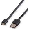 Image de ROLINE Câble USB 2.0, USB A ST - Micro USB B ST, noir, 1 m