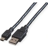 Image de Roline 11.02.8719 Câble de transfert de données USB - 1,80 m - oui - type A mâle USB - type A mâle Mini USB - noir