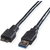Image de ROLINE Câble USB 3.2 Gen 1, A ST - Micro B ST, noir, 2 m