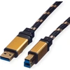 Image de ROLINE GOLD USB 3.2 Gen 1 Kabel, Type A-B, 3 m