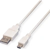 Image de VALUE Câble USB 2.0, type A - 5 broches mini, blanc, 0,8 m