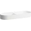 Image de LAUFEN Sondeur mobile à double lavabo, sans trou pour robinet, sans trop-plein, 1000x370mm, avec couvercle en céramique pour robinet de vidange, blanc, H8123484001121