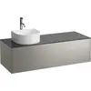 Image de Tiroir Sonar en cours d'utilisation, 1 tiroir, adapté aux cuvettes de lavabo 812340, 812341, 812342, 812343, découpe à gauche pour le lavabo et le robinet, H4054260341421