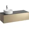 Image de Tiroir Sonar en cours d'utilisation, 1 tiroir, adapté aux cuvettes de lavabo 812340, 812341, 812342, 812343, découpe à gauche pour le lavabo et le robinet, H4054260341401
