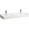 Image de LAUFEN VAL lavabo double, 3 trous pour robinets, sans trop-plein, 1200x420mm, zone semi-sèche au centre, H8142827571581
