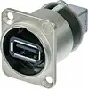 Image de Neutrik - Changeur De Genre Usb Réversible (type Usb A Et Usb B) - Embase Nickelée Type D
