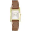 Image de Montre quartz pour femme, collection Lucy, avec bracelet en cuir marron et affichage à deux aiguilles