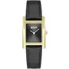 Image de Montre quartz pour femme, collection Lucy, avec bracelet en cuir noir et mouvement à deux aiguilles