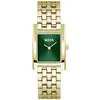 Image de Montre quartz pour femme, collection Lucy, avec boîtier et bracelet en acier inoxydable doré. (Modèle à deux aiguilles)