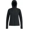Image de T-shirt de trail running X-Alp pour femmes, avec fermeture à demi-zip et capuche, de la marque Odlo, couleur : noir (15000), taille : S
