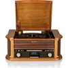 Image de Roadstar HIF-1993 D+BT Chaîne hi-fi nostalgique en bois - Chaîne compacte avec platine vinyle, lecteur CD, Bluetooth, platine cassette, radio DAB+/FM RDS et USB