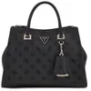 Image de GUESS sac à main sac à épaule bandoulière Cresidia II Society Satchel Black Logo noir en occasion ou reconditionné
