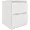 Image de Hucoco - Aster T2 - Table De Chevet 2 Tiroirs Style Moderne - 40x30x30 Cm - Table De Nuit - Meuble D'Appoint Blanc