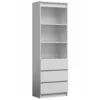 Image de Topeshop   Bibliothèque Moderne 3 Tiroirs 2 Étagères   Dimensions 180x60x35 Cm   Structure Panneaux De Particules Mélaminés   Meuble De Rangement Durable