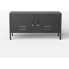 Image de Armoire TV en métal noir style industriel 2 portes 115x40x60 Tronador
