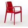 Image de Cream Grand Soleil 22 Chaises empilables avec accoudoirs en polypropylène - Rouge
