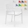 Image de lot de 22 chaises Gruvyer Arm Grand Soleil en polypropylène poli avec accoudoirs - Blanc