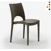 Image de Paris Grand Soleil Chaises pour cuisine maison bar polypropylène empilable - Marron