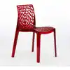 Image de Gruvyer Chaise empilable en polycarbonate transparent pour bars et restaurants - Transparent Rouge