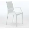 Image de 20er Bistrot Arm Grand Soleil Chaises Fauteuils pour Bar Jardin Poly Rotin - Blanc