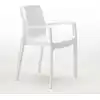 Image de Cream Grand Soleil Chaises empilables en polypropylène avec accoudoirs Cuisine Bar - Blanc