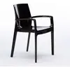 Image de Cream Grand Soleil Chaises empilables en polypropylène avec accoudoirs Cuisine Bar - Noir