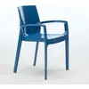 Image de Cream Grand Soleil Chaises empilables en polypropylène avec accoudoirs Cuisine Bar - Bleu