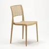Image de Chaise Empilable en Polypropylène Chaises pour Bar Cuisine et Jardin Cross - Beige