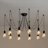 Image de Plafonnier Vintage Antique E27 Lustre Rétro Suspension Luminaire D'Intérieur 10 Têtes Noire