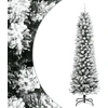 Image de Sapin de Noël artificiel mince avec neige floquée 180 cm PVC/PE