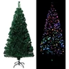 Image de Sapin de Noël artificiel avec support vert 150 cm fibre optique