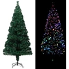 Image de Sapin de Noël artificiel avec support vert 210 cm fibre optique