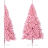 Image de Demi sapin de Noël artificiel avec support Rose 180 cm PVC