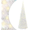 Image de Sapin de Noël artificiel escamotable 200 LED blanc 210 cm