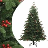 Image de Sapin de Noël artificiel avec pommes de pin et baies 240 cm
