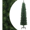 Image de Sapin de Noël artificiel mince avec support vert 180 cm PVC