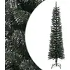 Image de Sapin de Noël artificiel mince avec support Vert 180 cm PVC