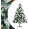 Image de Arbre de Noël artificiel pliable avec cônes et baies 240 cm