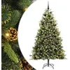 Image de Sapin de Noël artificiel avec branches pliables et cônes 240 cm