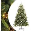 Image de Sapin de Noël artificiel avec branches pliables et cônes 240 cm