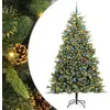 Image de Sapin de Noël artificiel avec branches pliables et cônes 240 cm