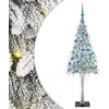 Image de Sapin de Noël avec 300 LED Blanc 180 cm PE et acier